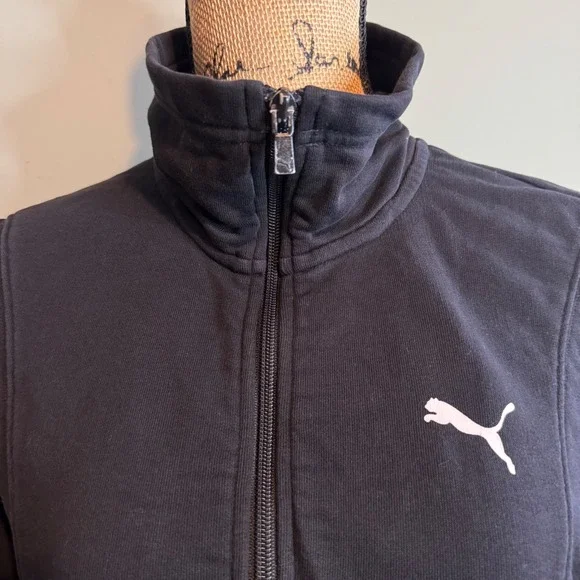 PUMA Womens Performance Sportwear Sporty Athletic Logo Track Jacket Black Large - Picture 3 of 6